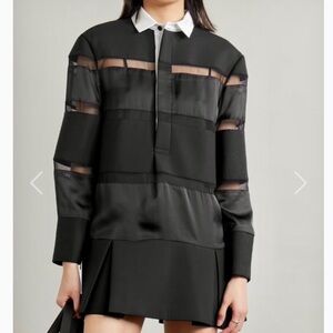 Sacai Black Mini Dress with White Collar